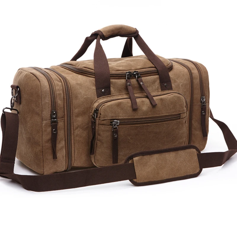 Men Travel Duffle Bags Canvas Weekend Shoulder