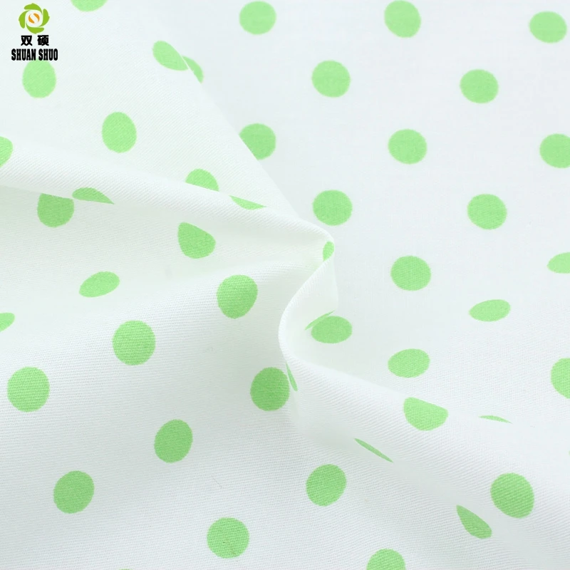 Shuanshuo зеленая хлопчатобумажная ткань в горошек салфетка в стиле пэчворк ткань ручной работы DIY стеганая швейная ткань полуметр 160*50 см