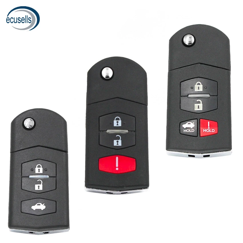 Replace Flip Shell Remote Key Case Fob 3 Button For Mazda 3 5 6 RX8 CX5 CX7 CX9 