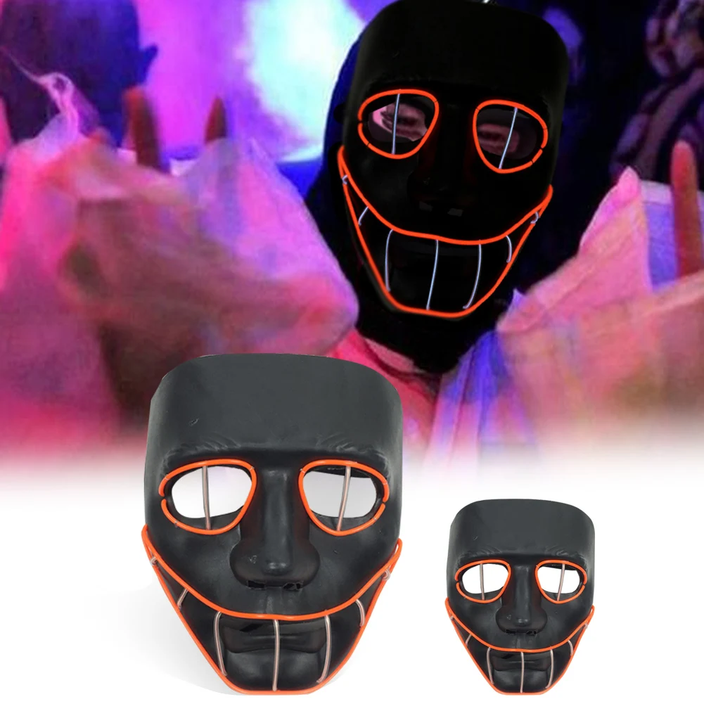 Маска на Хэллоуин Светодиодный свет холодный светящаяся Необычные для Хэллоуина трюк мяч маски