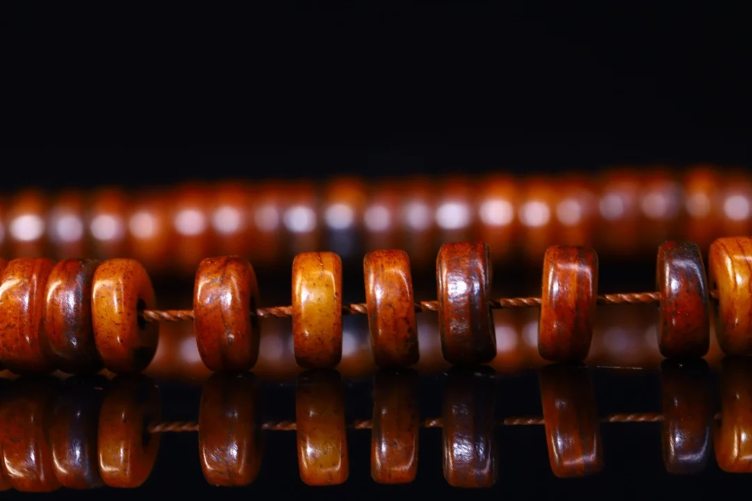 15"Tibetan Temple Collection Old Gabala Hand-carved 108 Buddha Beads Necklace Amulet Pendant Town House Gabala Buddha Ball 3