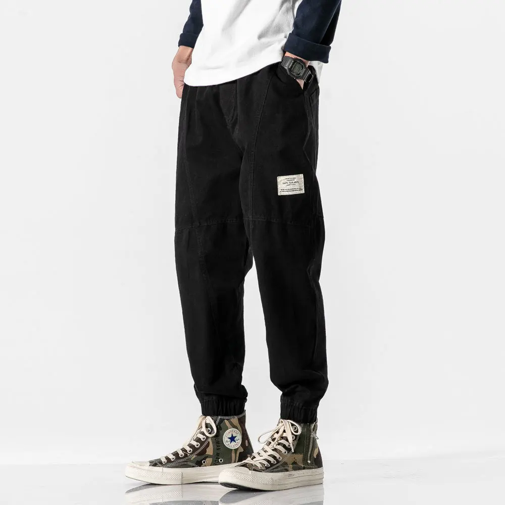 

City Where the Product 2020 Spring Men Solid Color Simple Casual Pants Trousers Lace-up Ankle Banded Pants