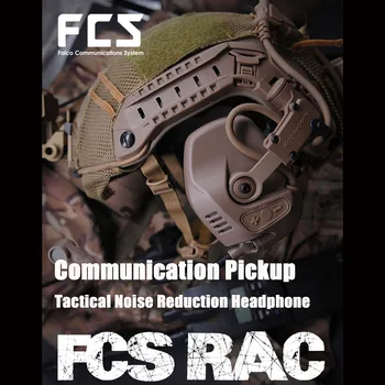

FCS-RAC Pickup Noise Reduction FAST Helmet Tactical Hunting Headset - Tan (RAC Headset + Standard PTT)