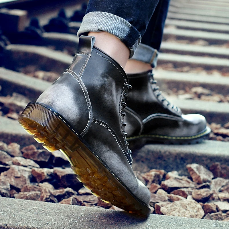 Mens Ankle Boot Martin Winter Boot Biker Boot for Men Leather Genuine Chelsea Boot Fashion Platform Boot Designer Chunky Boot 47