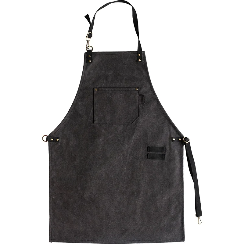 2020 New Thick Canvas Unisex Apron Bib Chef Kitchen Aprons for Women Men Coffee Shop Barber BBQ Bib working uniform