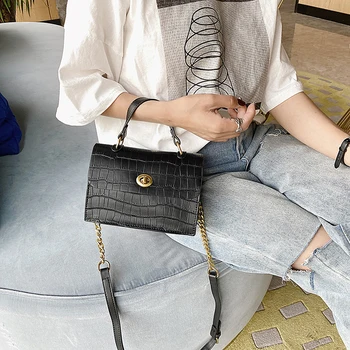 

PU leather Crocodile solid shoulder bag large capacity ladies luxury brand handbag crossbody bags for women sac a main femme