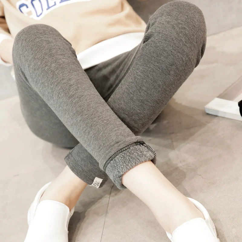 Autumn Winter Skinny Maternity Legging Elastic Waist Belly Pencil Pants Clothes for Pregnant Women Thick Warm Pregnancy