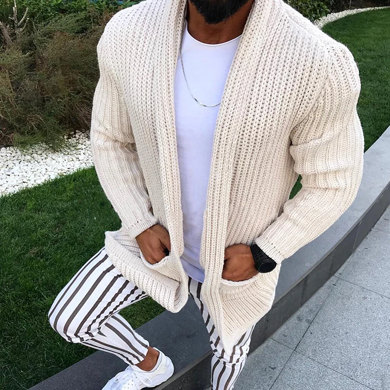 Men's Warm Fashion Long Sleeve Jumpers Casual Knit Sweater Slim Fit Cardigans 