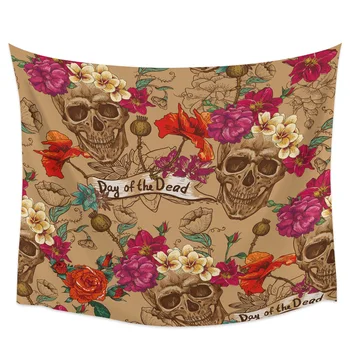 

Day Of The Dead Mexico Skull Wall Hanging Wall Decor Tapestries Bedspread Coverlet Bedding Blanket Sheet Throw Window Curtain