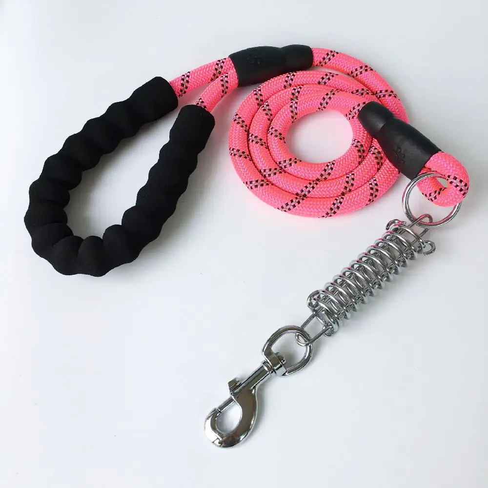 pink Эластичный светоотражающий дизайн поводок для собаки с удобной рукой ошейник для собаки из полиэстера - Цвет: pink