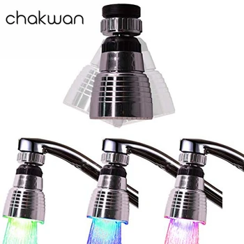 

360 Degree Rotation Temperature Sensor Light Water Tap for Kitchen and Bathroom Colored LED Faucet Sprayer Kitchen Faucet