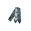 2021 New Summer 130*7 Ins Small Hairband Lovely Print Long Silk Scarf Wrist Ribbon Skinny Scarf For Women 5