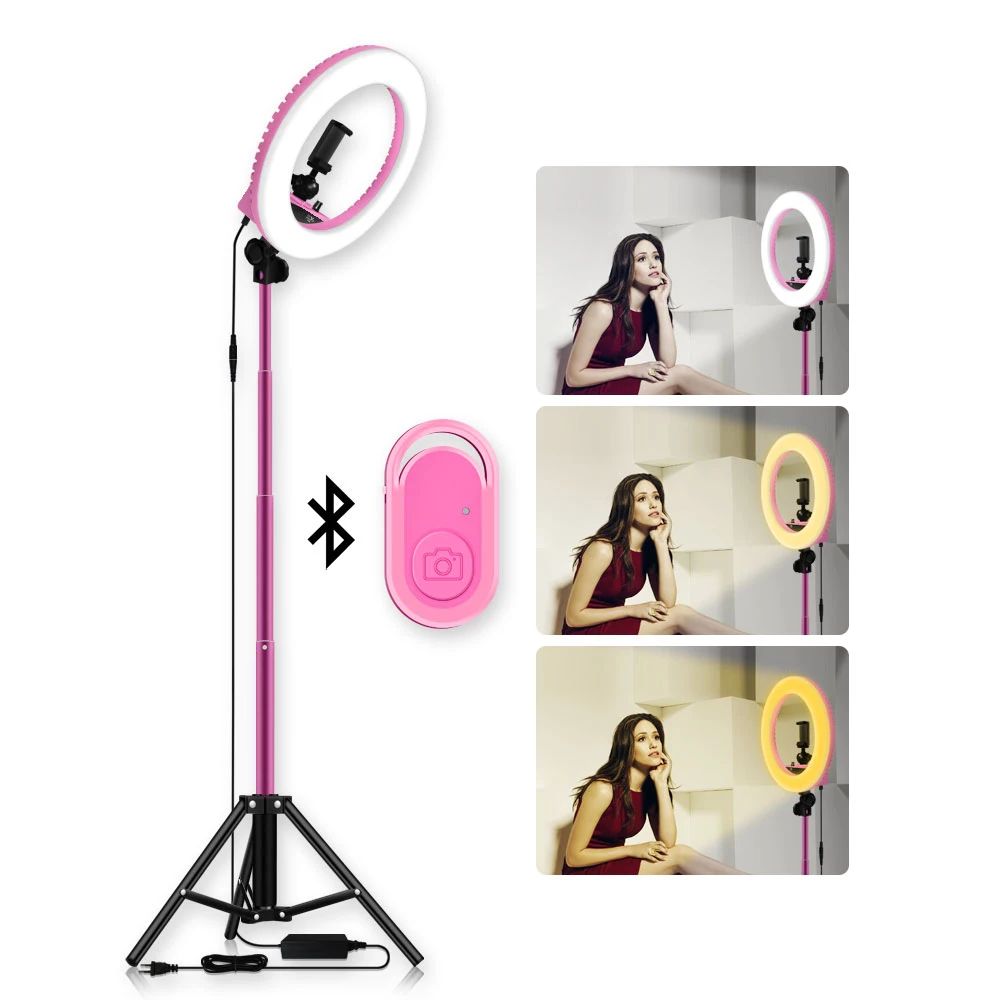 LED Ring Light 14 Inch Dimmable 5500K Circular Light With Tripod For Studio Lamp Photography YouTube Photo Makeup Ring Light
