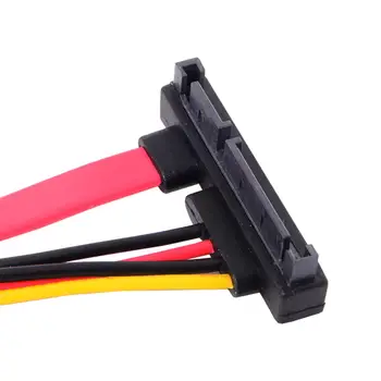 

Male Up Angled to Female SATA III 3.0 7+15 22 Pin SATA Data Power Extension Cable 30cm