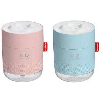 

2Set 500ML Air Humidifier Aroma Essential Oil Diffuser for Home Car USB Fogger Mist Maker Blue & Pink