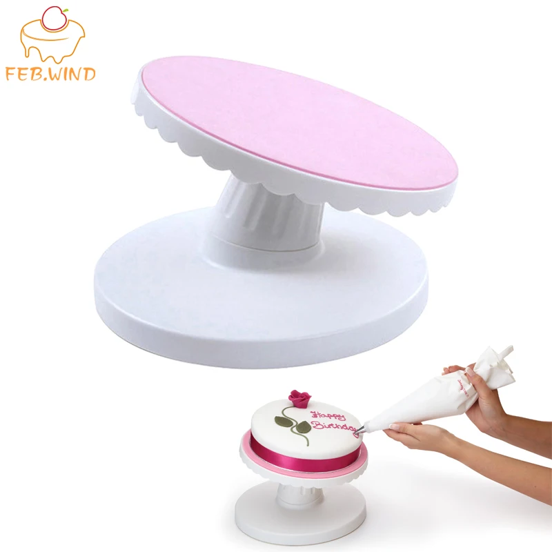 2 In 1 Tilting Cake Turntable Stand Revolving Plastic Cake Decorating