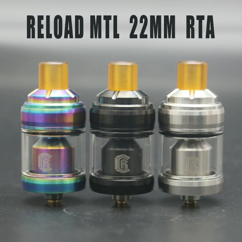 

RELOAD MTL 22MM RTA Vape Tank With 510 Thread Drip Tip 3ml Capacity Electronic Cigarette Atomizer