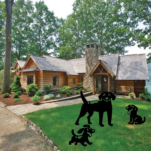 Húsvéti Kutyafém Tyúk A Kertészeti Díszek Udvari Vasművészeti Kültéri Kerti Háztáji Gyeptáblák Kutya Sziluett - Image 2