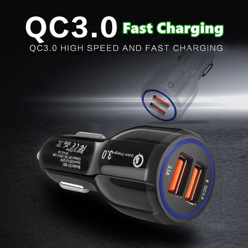 QC 3,0 2,0 двойной зарядное устройство USB для мобильного телефона Fase Зарядка для Xiaomi Mi 9 huawei P30 Pro samsung iphone планшет автомобильное зарядное устройство