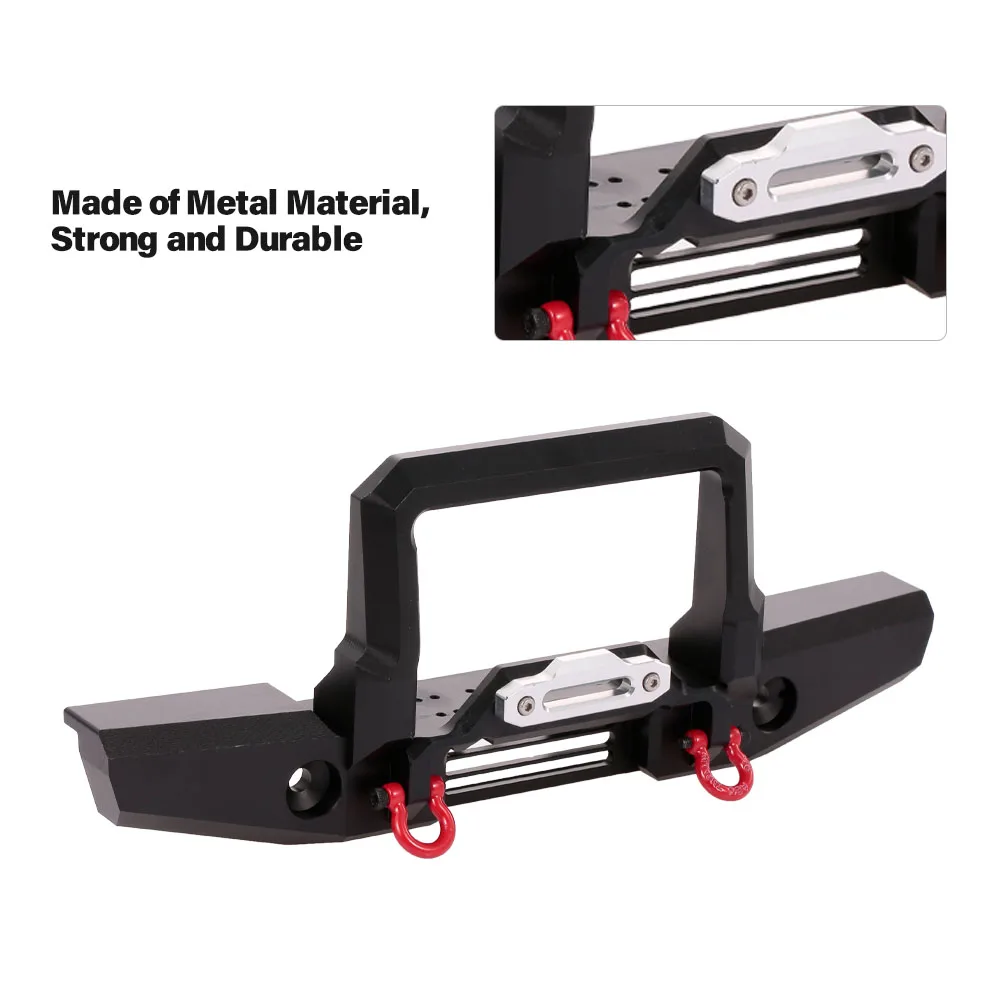 

Good Metal Aluminum Front and Rear Bumper Set with 4LED Lights Trailer Tail Hook for TRAXXAS SCX10 AXIAL RC Car