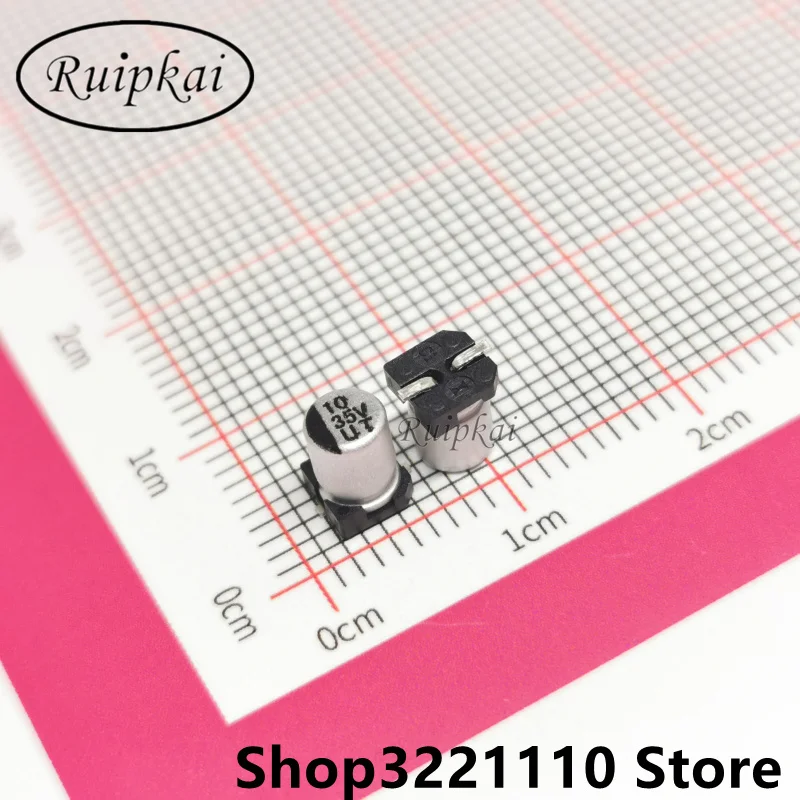 50pcs 10UF 35V 4*5.4mm 5*5.4 SMD Chip aluminum electrolytic capacitor Life time 105 temperature 2000hrs UT series 35V10UF 4x5.4 |