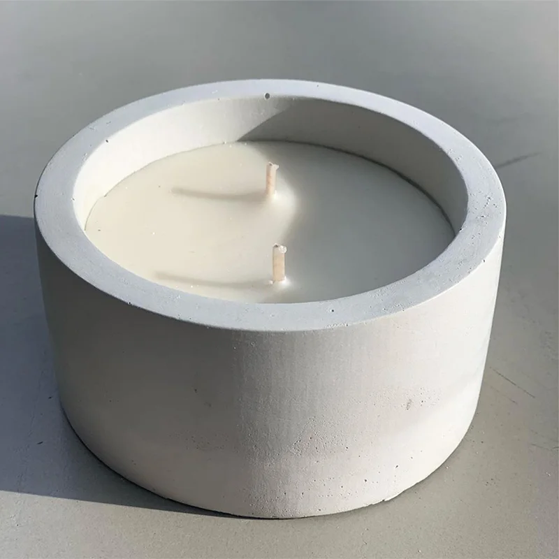 Round Candle Vessel Mold Concrete Candle Jar Silicone Molds Pen Holder