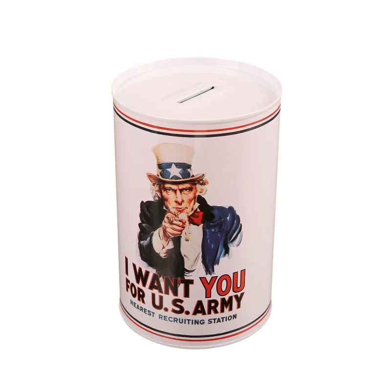 

British Fashion Money Box Miniature Model Home Decoration Coin Box Piggy Bank Figurine Iron Metal Crafts Children Gifts Ornament