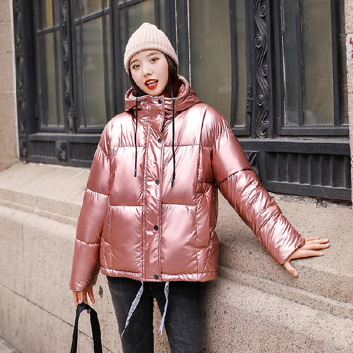 

Photo Shoot 2019 Autumn & Winter down Jacket Women's Short Loose-Fit BF down Coat Bright Surface Cold Cotton Overcoat AliExpress