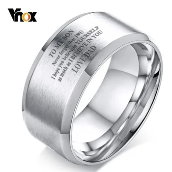 

Vnox Mom Dad Love Is Never Absent To My Son Courage Rings for Men Family Love Christmas New Year Gifts