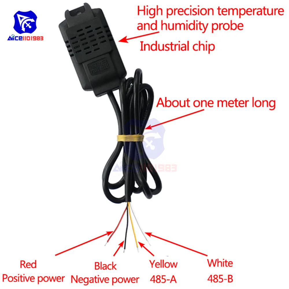 RS485 высокой точности SHT20 Температура влажности Сенсор модуль Температура влажность передатчик монитора Сенсор зонд