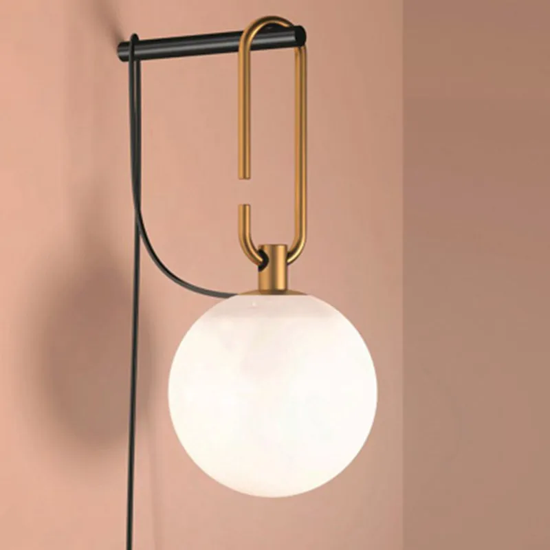

Nordic loft creative glass ball wall lamp modern minimalist bedroom bedside lamp entrance hallway corridor wall sconce