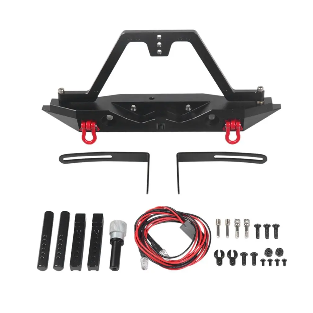 

TRX4 Metal Rear Bumper Spare Tire Rack with Light for 1/10 RC Crawler Car Parts Accessories TRAXXAS TRX4 TRX-4 Black