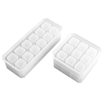 

DIY Silicone Epoxy Resin Mold 2 Pcs Multi-Slot Organizers Casting Molds for Lipstick, Pens, Markers Organization