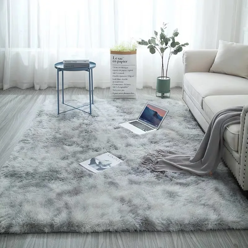 

Nordic mixed color carpet simple modern long suede bedroom bedside living room environmental memory foam non-slip carpet