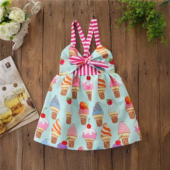 

2020 Summer New Girls Dress Baby Girl Cute Princess Dress Children Clothes Kids Party Clothing for Girls Printing Skirt
