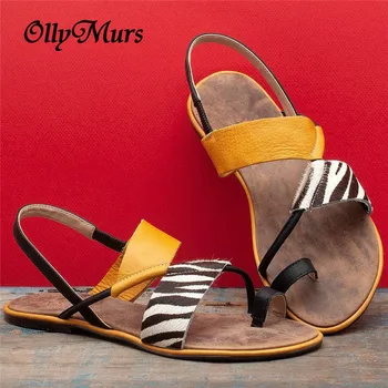 

2020 Women Sandals Animal Print Summer Shoes Women plus Size NEW fashion Flat with shoes Women Sandals Summer Shoes Sandals