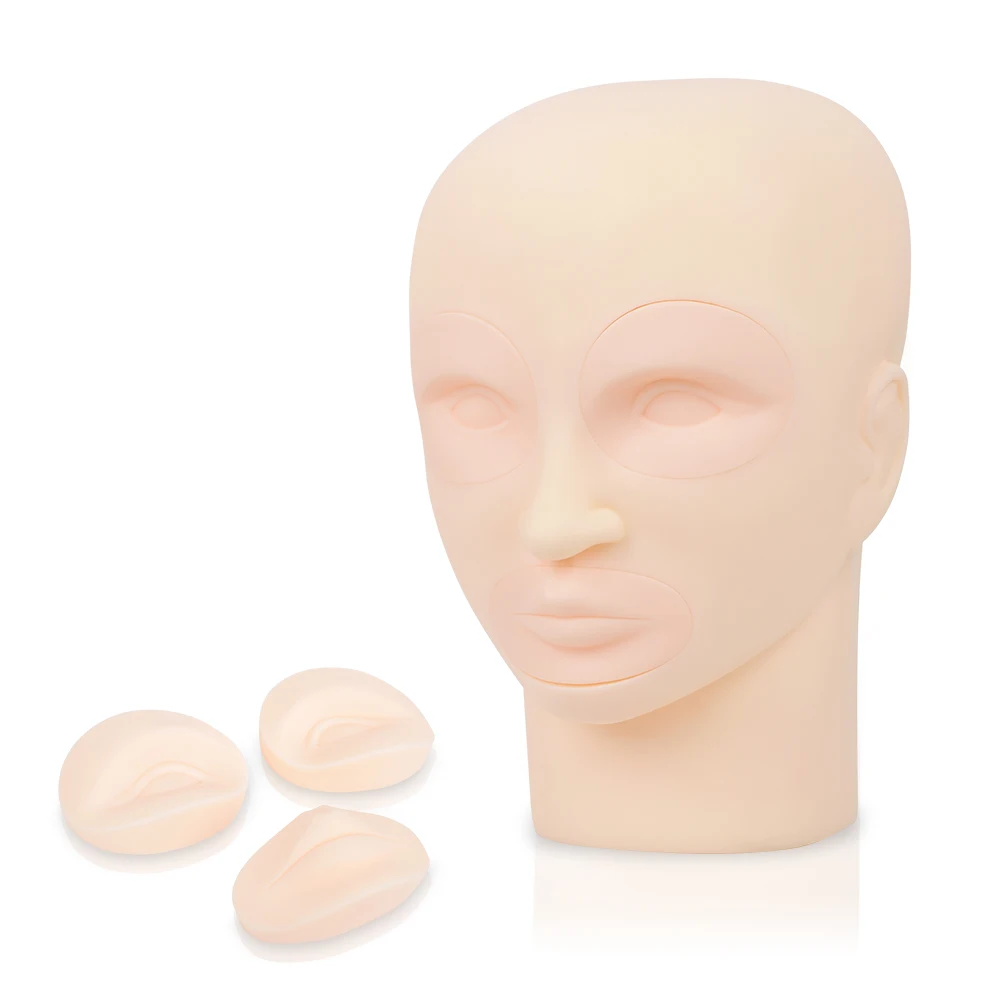 

3D Silicone Permanent Makeup Tattoo Training Practice Detachable Human Head Model Template For Microblading Tattoo Beginner