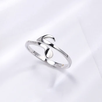 

Musical Notes Ring Simple Style Women Silver Color Rings Fashion Jewelry Opening Adjustable Tail Ring Ladies Party Rings