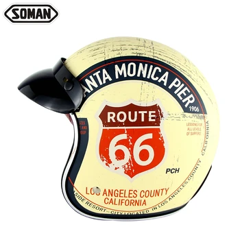 

SOMAN SM512 Motor Bike Open Face Helmet Chopper Vintage Casco Motorcycle Helmet Retro Helmet Motor bike Kask DOT