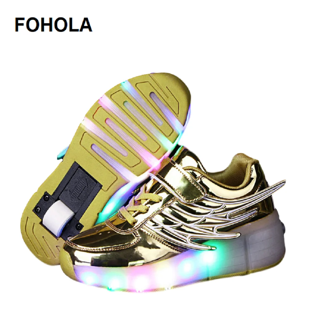 

Sports Shoes for Kids Sneakers for Kids 7 Lighting Modes LED Light for Children Fashion Shoes Luminous Single Wheel Heelys Shoes