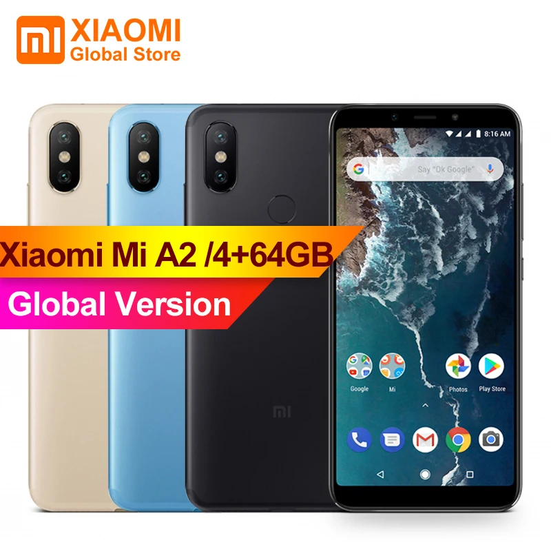 Глобальная версия Xiaomi mi A2 телефон Snapdragon 660 4 Гб 64 5 99 &quotполноэкранный 20 Мп + 12 МП