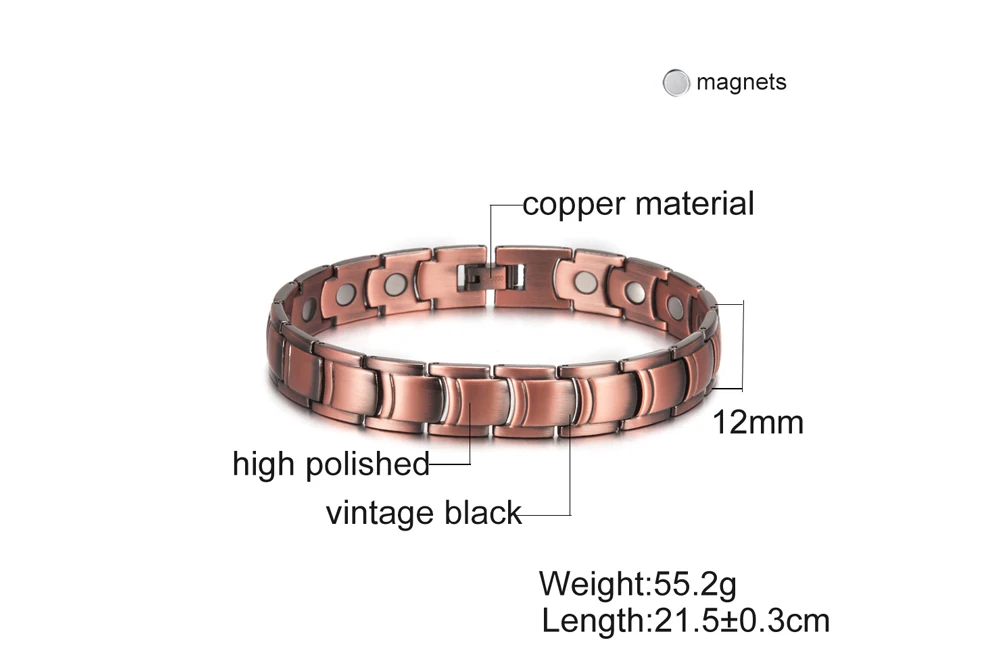 Magnetic Copper Bracelet Masonic freemason