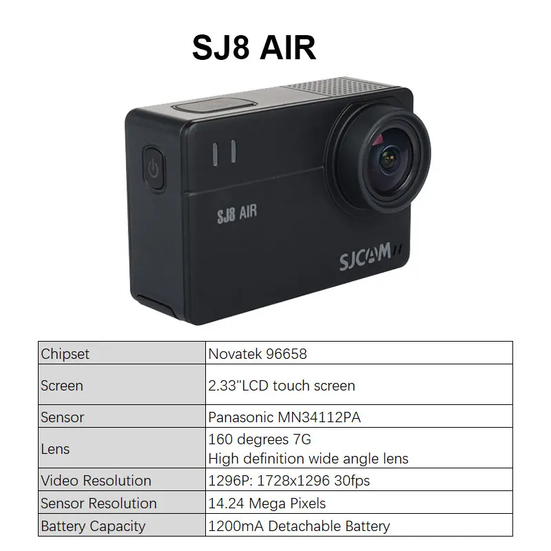  SJCAM SJ8 시리즈 액션 카메라, SJ8 프로, 4K 60FPS, SJ8 플러스, 4K SJ8 에어, 1296P 와이파이 2.33 터치 스크린, 방수 스포츠 DV