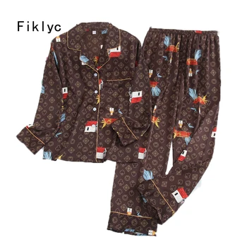 

Fiklyc underwear beautiful women's sleep suits nightwear pajamas sets new arrival high quality M L XL XXL pyjamas sets
