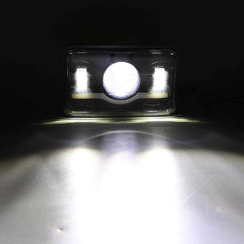 4X6 LED Headlight Square 2 pcs Sealed Beam HiLow Beam for Jeep Wrangler Cherokee YJ XJ MJ Comanche Toyota Nissan 240SX Offroad Headlamp (3)