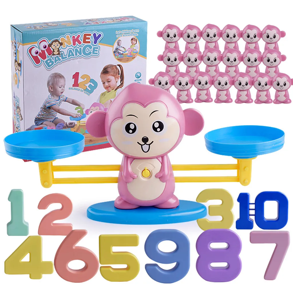 Математические интеллектуальные игрушки игра Игра настольная игрушка свинья цифровые весы обучающая игрушка для детей игрушка сложение вычитание Математические Игрушки - Цвет: PK