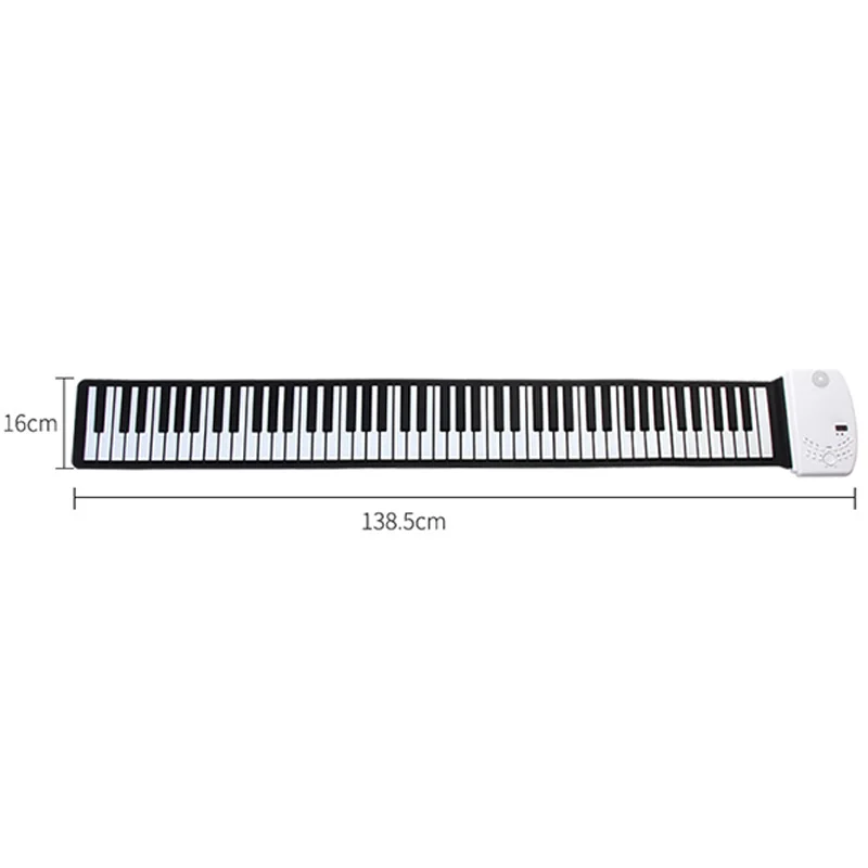 Портативная 88 клавишная рулонная пианино цифровая клавиатура пианино мягкая электронная клавиатура перезаряжаемая батарея стандартное фортепиано тон