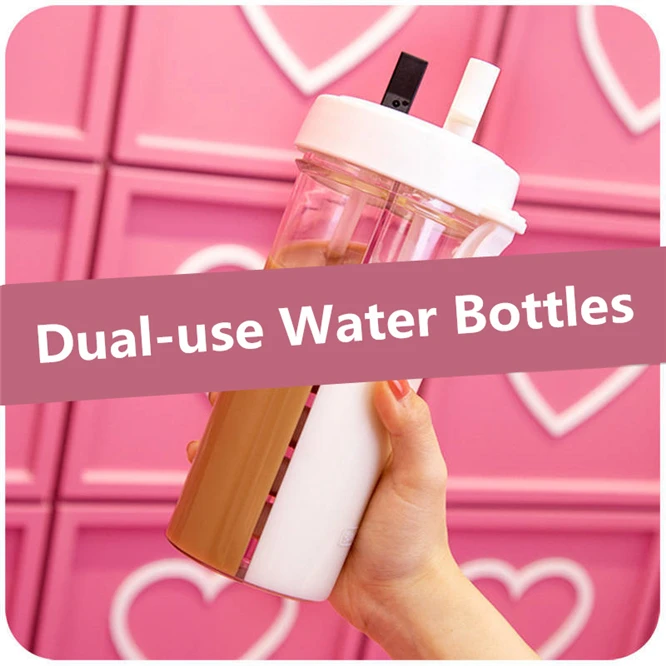Бутылка для горячей воды, бутылка для воды с соломинкой, креативная, для фитнеса, BPA, двойное использование, бутылки для воды, колба для пары, подарок для девушки