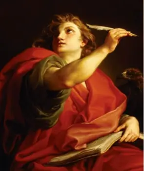 

Artist hand painted oil painting, original,Faithful, St. John and eagle , on the canvas, 100% hand painted,