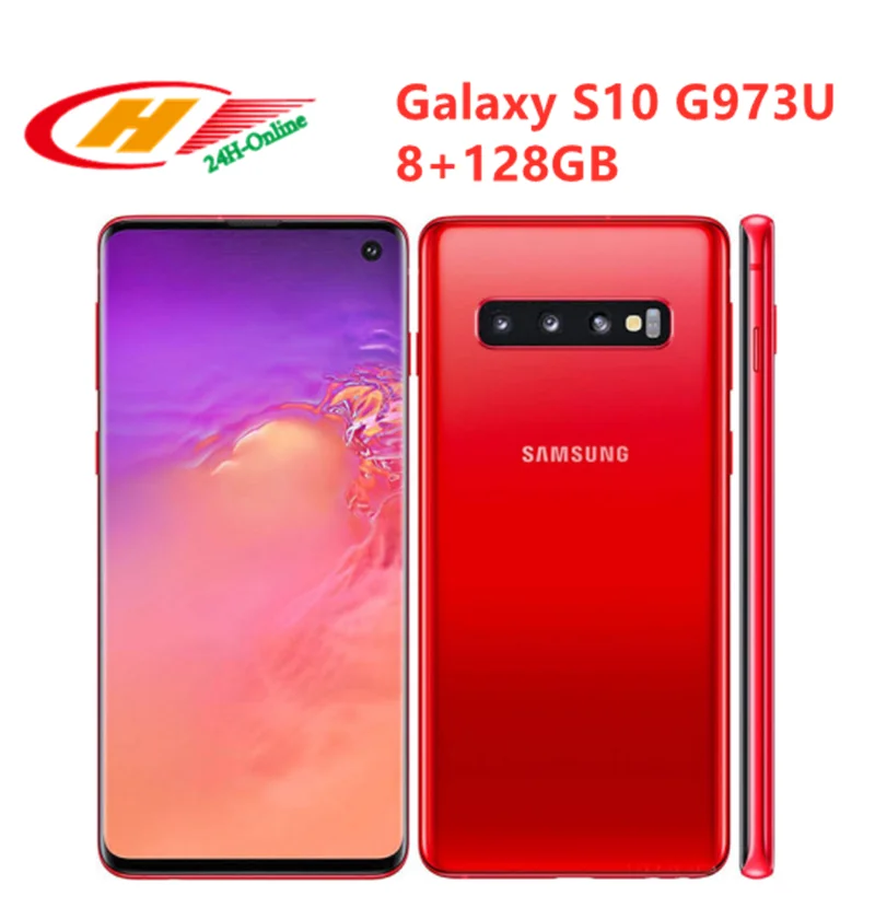 samsung Galaxy S10 G973U, 8 ГБ ОЗУ, 128 Гб ПЗУ, 6,1 дюймов, четыре ядра, быстрая зарядка, Snapdragon 855, NFC, 4G, LTE, сотовый телефон